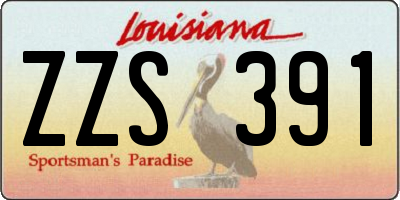 LA license plate ZZS391