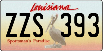 LA license plate ZZS393