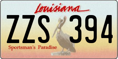 LA license plate ZZS394