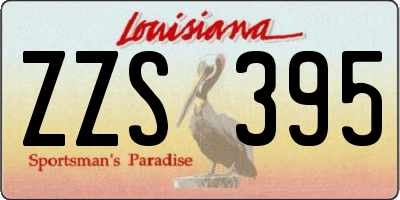 LA license plate ZZS395