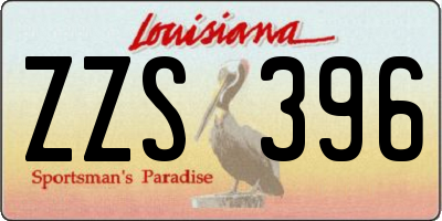 LA license plate ZZS396