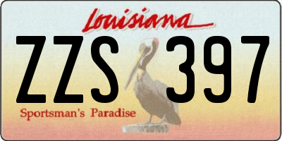 LA license plate ZZS397