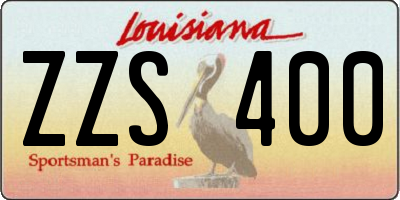 LA license plate ZZS400