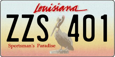 LA license plate ZZS401