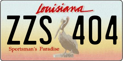 LA license plate ZZS404