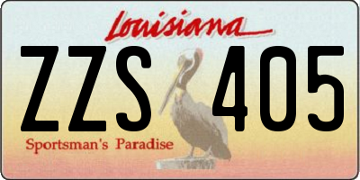 LA license plate ZZS405