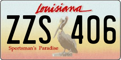 LA license plate ZZS406