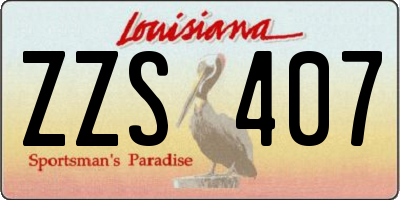 LA license plate ZZS407