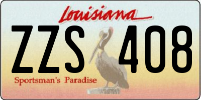 LA license plate ZZS408