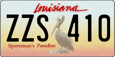 LA license plate ZZS410