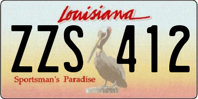 LA license plate ZZS412