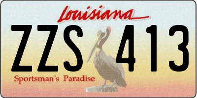 LA license plate ZZS413