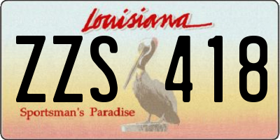 LA license plate ZZS418