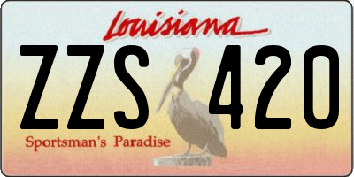 LA license plate ZZS420