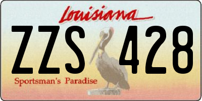 LA license plate ZZS428