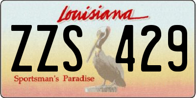 LA license plate ZZS429