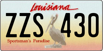 LA license plate ZZS430