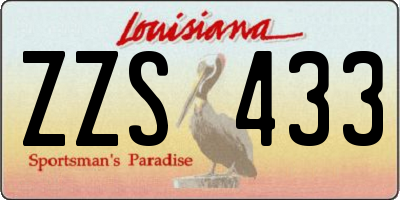 LA license plate ZZS433
