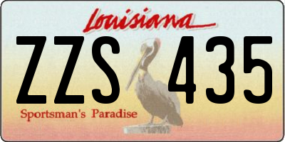 LA license plate ZZS435