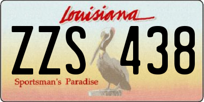 LA license plate ZZS438