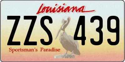 LA license plate ZZS439