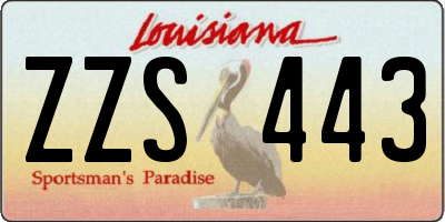 LA license plate ZZS443
