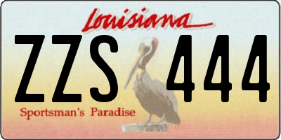 LA license plate ZZS444