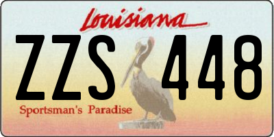LA license plate ZZS448