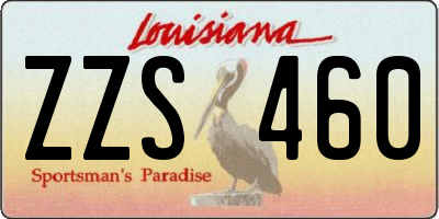 LA license plate ZZS460