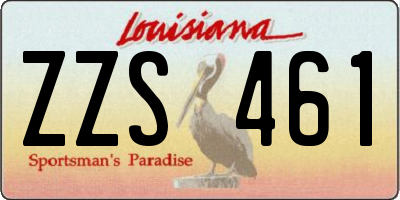 LA license plate ZZS461