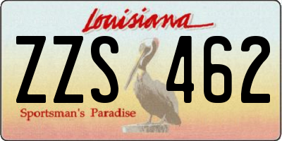 LA license plate ZZS462