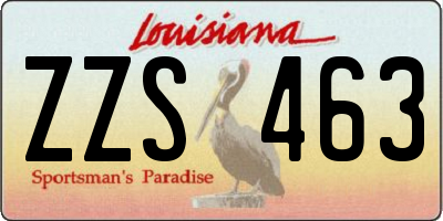 LA license plate ZZS463
