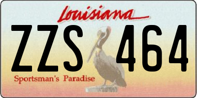 LA license plate ZZS464