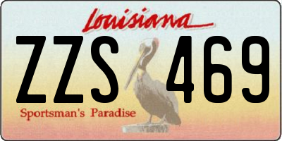 LA license plate ZZS469