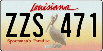 LA license plate ZZS471