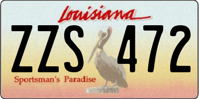 LA license plate ZZS472