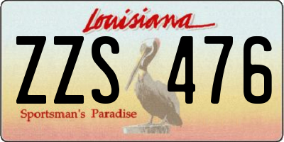 LA license plate ZZS476