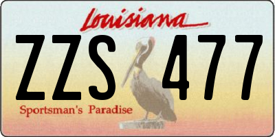 LA license plate ZZS477