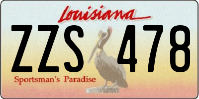 LA license plate ZZS478