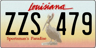 LA license plate ZZS479