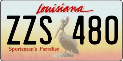 LA license plate ZZS480