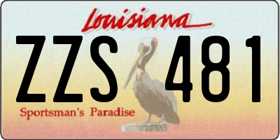 LA license plate ZZS481