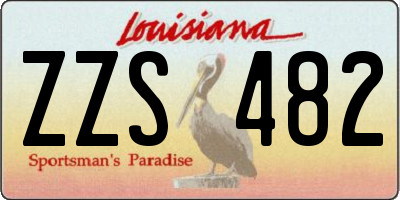 LA license plate ZZS482