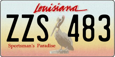 LA license plate ZZS483