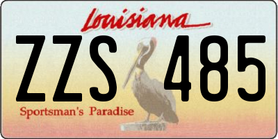 LA license plate ZZS485