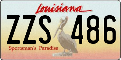 LA license plate ZZS486