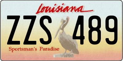 LA license plate ZZS489