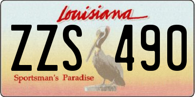 LA license plate ZZS490