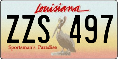 LA license plate ZZS497