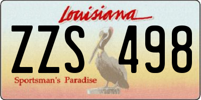 LA license plate ZZS498